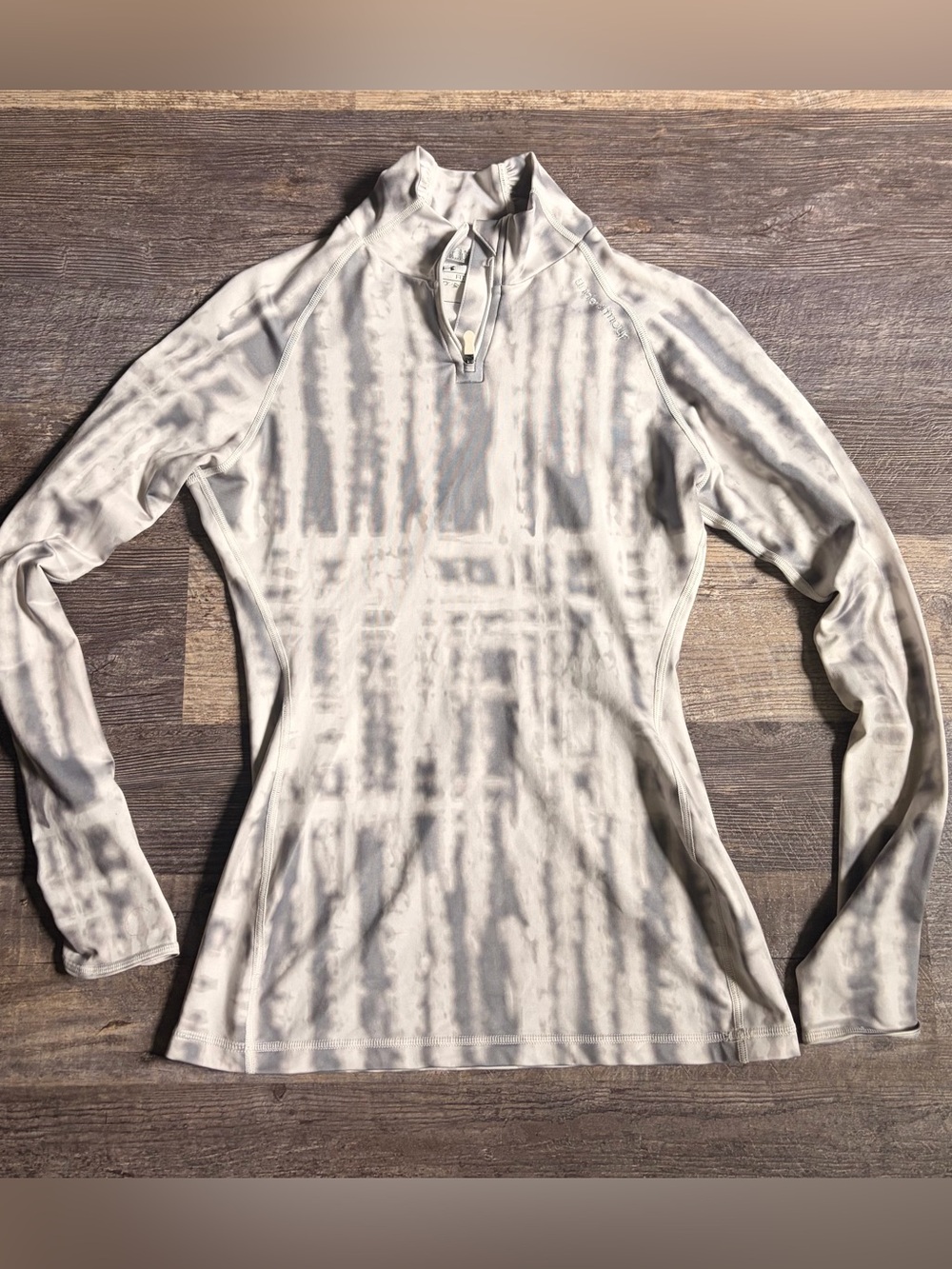 Under Armour Gray Tie-Dye Quarter Zip Performance Top
